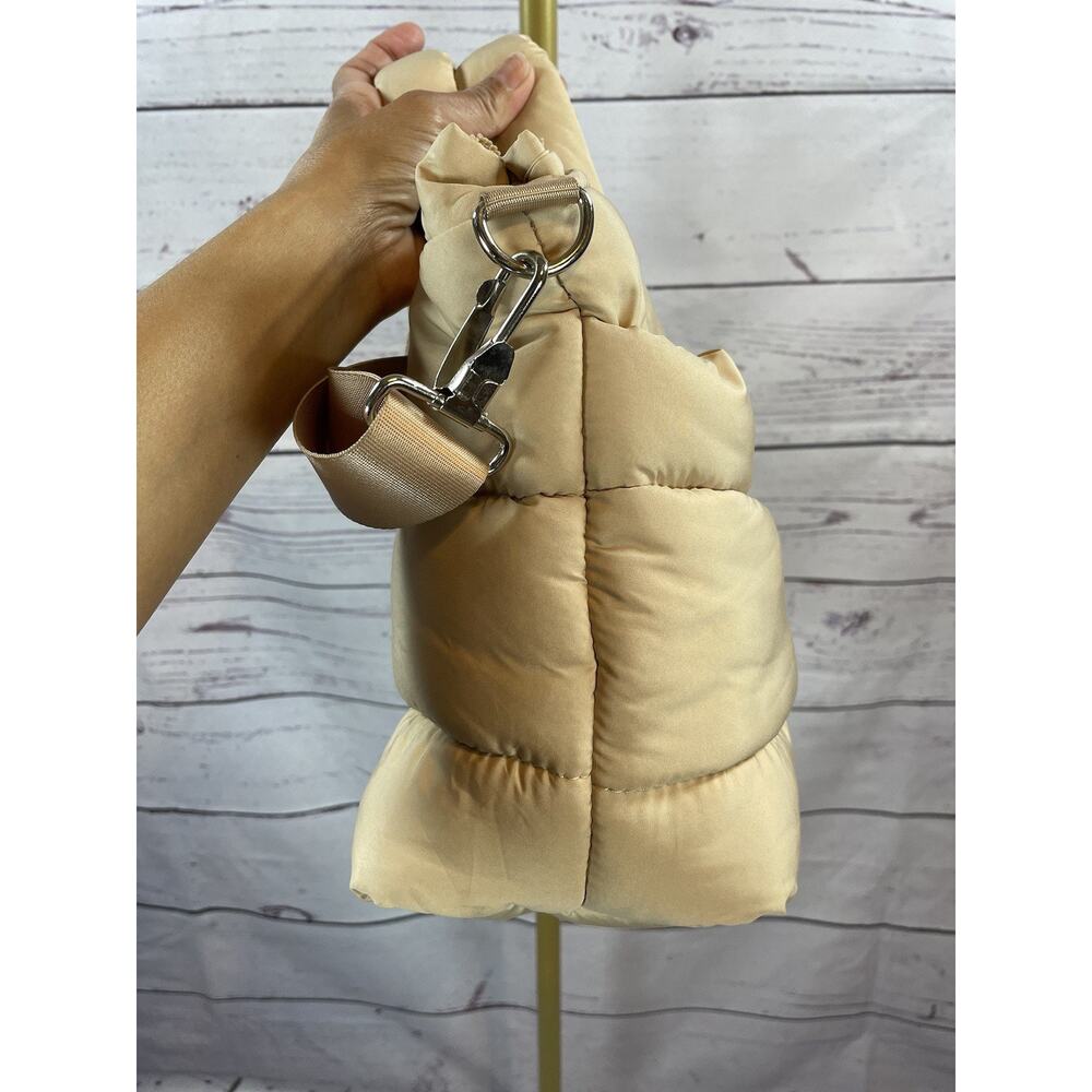 WILO The Label Beige Puffer Tote Bag Quilted Crossbody Shoulder Bag - Picture 7 of 11